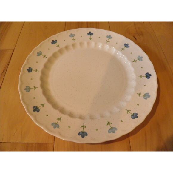 Dinner Plates Vernon Ware By Metlox True Blue Hand Painted Blue Flower Set of 2 - Picture 11 of 13